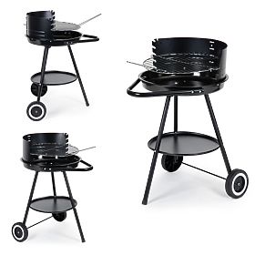 Barbecue de jardin avec grille ronde et hauteur de grille réglable, MultiGarden