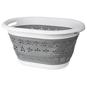 Bassine ovale pliable 50 x 37 cm blanc-gris OVAL COMPACT 25L