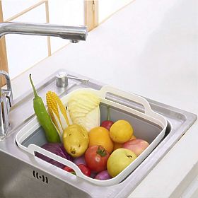 Bassine pliable avec écoulement blanc-gris BRIDA