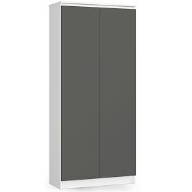 BIBLIOTHÈQUE FERMÉE R80 2D 8P CLP BLANC / GRIS