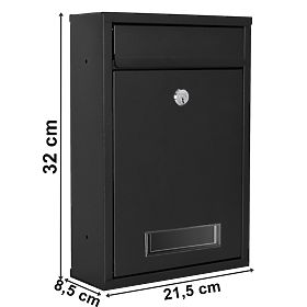 Boîte aux lettres pour courrier Gustav noire
