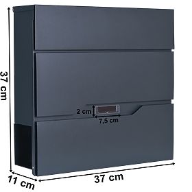 Boîte aux lettres Vidar anthracite avec inscriptions