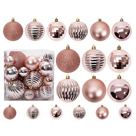 BOULES DE NOËL ROSE-DORÉES 36PCS 311433B