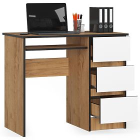 BUREAU A-6 CLP CHÊNE CRAFT / BLANC DROIT