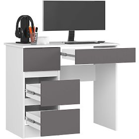 BUREAU A-7 CLP PK BLANC / GRIS GAUCHE