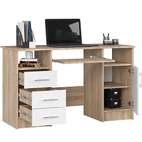 BUREAU ANA PK CHÊNE SONOMA / BLANC