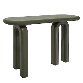 Bureau/console Flambe 120 cm, vert/gris, brillant