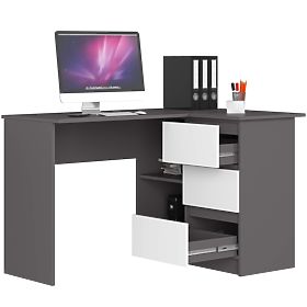 BUREAU D'ANGLE B16 CLP DROIT GRIS / BLANC
