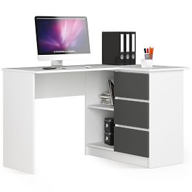 BUREAU D'ANGLE B16 CLP DROIT PK BLANC / GRIS