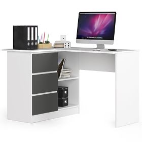 BUREAU D'ANGLE B16 CLP GAUCHE PK BLANC / GRIS