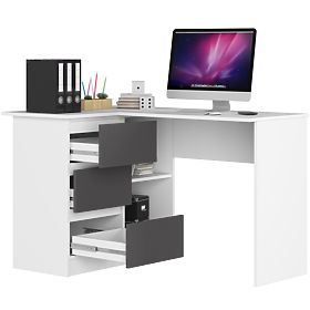 BUREAU D'ANGLE B16 CLP GAUCHE PK BLANC / GRIS