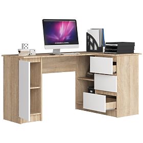 BUREAU D'ANGLE B20 CLP DROIT SONOMA / BLANC
