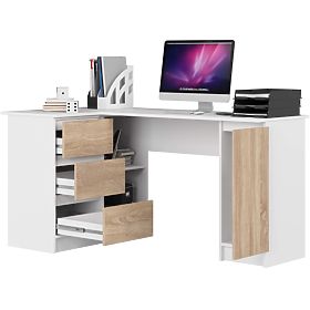 BUREAU D'ANGLE B20 CLP GAUCHE PK BLANC / SONOMA