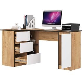 BUREAU D'ANGLE B20 CLP GAUCHE PK CHÊNE CRAFT / BLANC