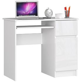 BUREAU INFORMATIQUE PIKSEL PK BLANC BRILLANT DROIT