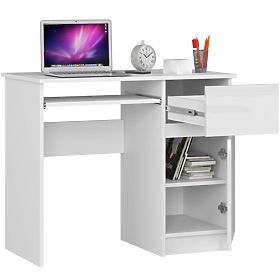 BUREAU INFORMATIQUE PIKSEL PK BLANC BRILLANT DROIT