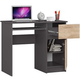 BUREAU INFORMATIQUE PIKSEL PK GRIS / CHÊNE SONOMA - DROIT