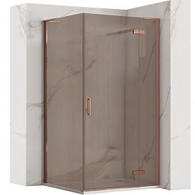 Cabine de douche d'angle REA Hugo 90x90 Cuivre brossé, Rea