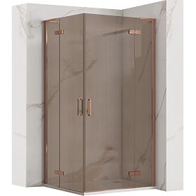 Cabine de douche REA Hugo Double 80x80 Cuivre Brossé, Rea
