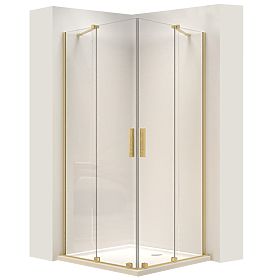 Cabine de douche REA Montana Double Or Brossé 90x90, Rea