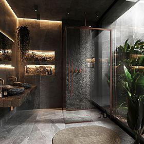 Cabine de douche SOLAR Cuivre Brossé 120x90