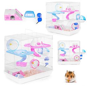 Cage pour hamsters, cochons d'Inde et rongeurs avec équipement complet, PETSI