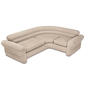 Canapé d'angle gonflable quatre places 257x203x76 cm beige INTEX 68575