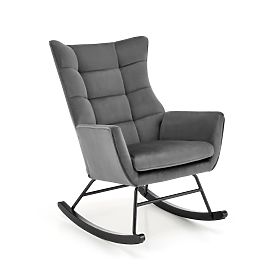 Chaise à bascule BAZALTO grise (1p=1 pièce), Halmar