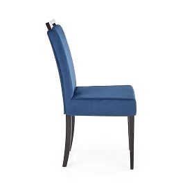Chaise CLARION 2 noire / revêtement : MONOLITH 77 (bleu foncé) (1p=2pcs)
