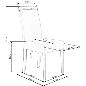 Chaise CLARION 2 noire / revêtement : MONOLITH 85 (cendre) (1p=2pcs)