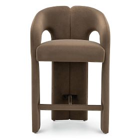 Chaise de bar rembourrée Castelo mocha