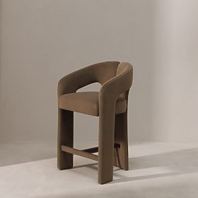 Chaise de bar rembourrée Castelo mocha