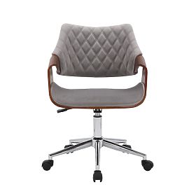 Fauteuil de bureau COLT, noyer/gris cendré, velours