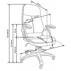 Fauteuil de bureau EDISON noir, Halmar