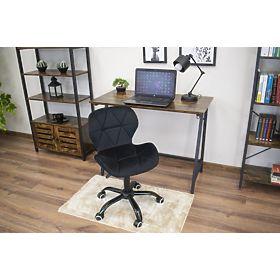 Chaise de bureau pivotante avec dossier large en velours noir