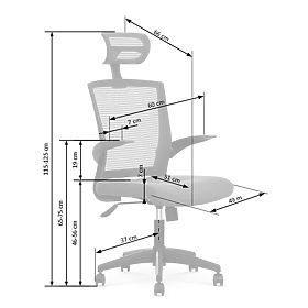 Fauteuil de bureau VALOR noir et cendré, Halmar