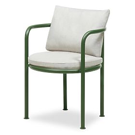 Chaise de jardin Amarello en aluminium, beige clair/vert, arrondie