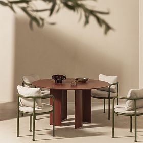 Chaise de jardin Amarello en aluminium, beige clair/vert, arrondie