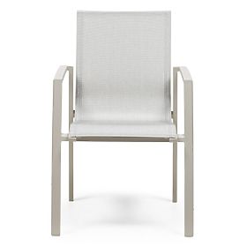 Chaise de jardin Canelli en aluminium, beige clair