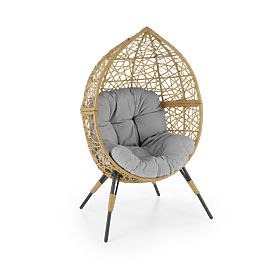 Chaise de jardin OSKAR - naturel / gris clair