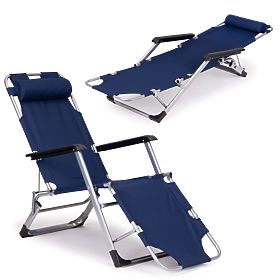 Chaise de plage de jardin pliable 2 en 1 transat, MultiGarden
