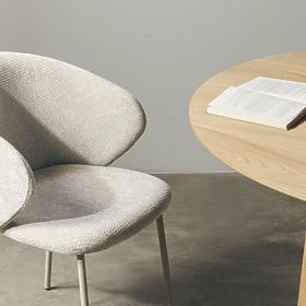 Chaise de salle à manger Adrano, beige clair/pieds beiges