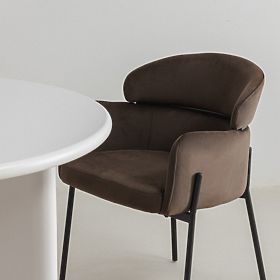 Chaise de salle à manger Granda, chocolat/espresso, velours, lectus
