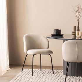 Chaise de salle à manger Larisa, beige clair/pieds noirs, lectus