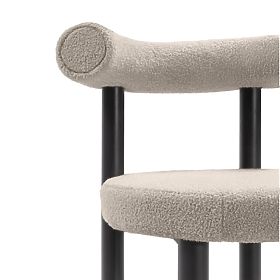Chaise de salle à manger Pedro, brun-gris/pieds noirs, boucle