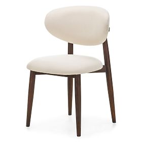Chaise de salle à manger Senya écru/noyer