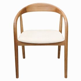 Chaise en bois Ludvika 2.0, arrondie, naturel/crème
