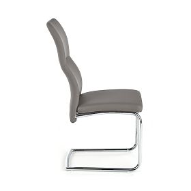 Chaise en métal chromé ARCO / cuir écologique couleur cendre (1p=2pcs), Halmar