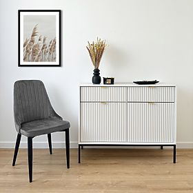 Chaise en velours LORIENT VELVET graphite
