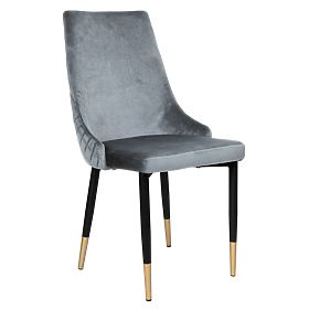 Chaise en velours rembourrée Vermont Velvet graphite